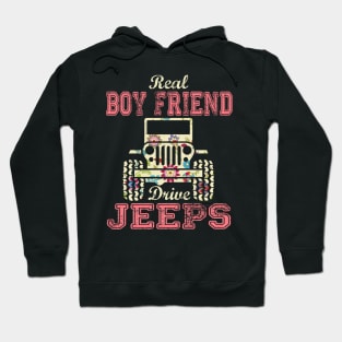 Real Boy Friend Drive Jeeps Cute Flower Jeep Floral Jeeps Women/Kid Jeep Lover Jeep Girl Hoodie